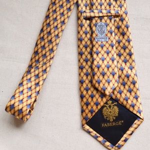 FABERGÉ Diamond pattern Italian Silk Necktie